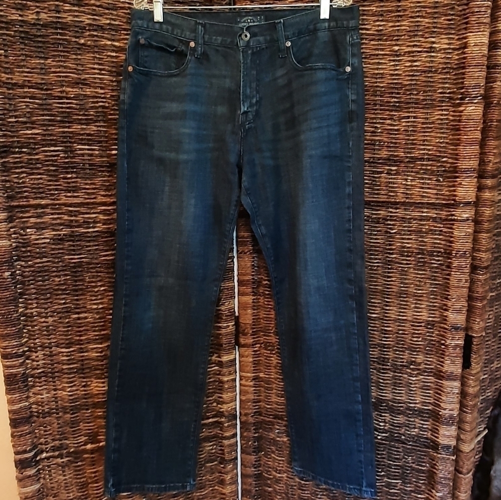 Lucky Brand Men's 34 x 30 221 Original Straight Leg Jeans High Rise Dark Wash